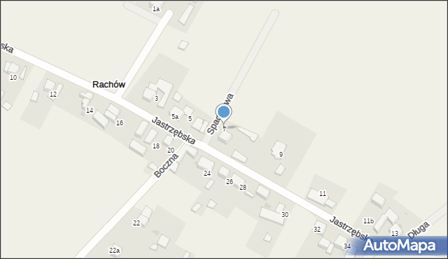 Rachów, Jastrzębska, 7, mapa Rachów