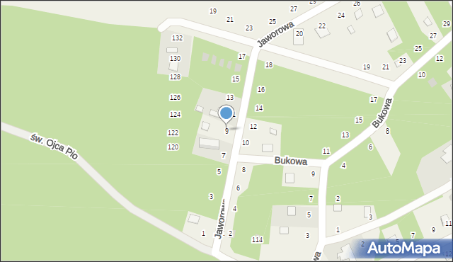 Radawa, Jaworowa, 9, mapa Radawa