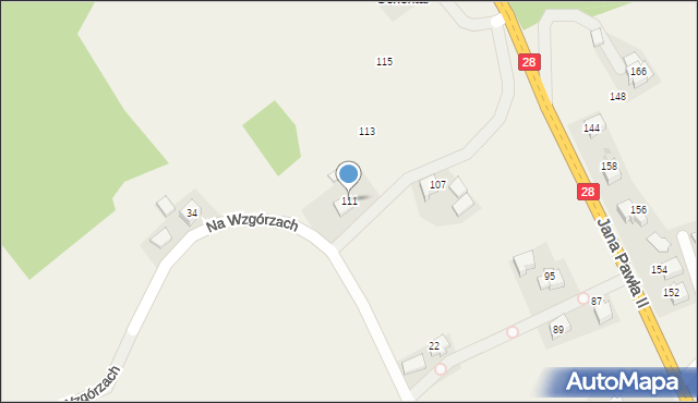 Radocza, Jana Pawła II, 111, mapa Radocza