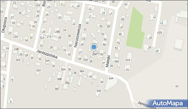 Radom, Janiszpolska, 35A, mapa Radomia