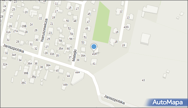 Radom, Janiszpolska, 41A, mapa Radomia