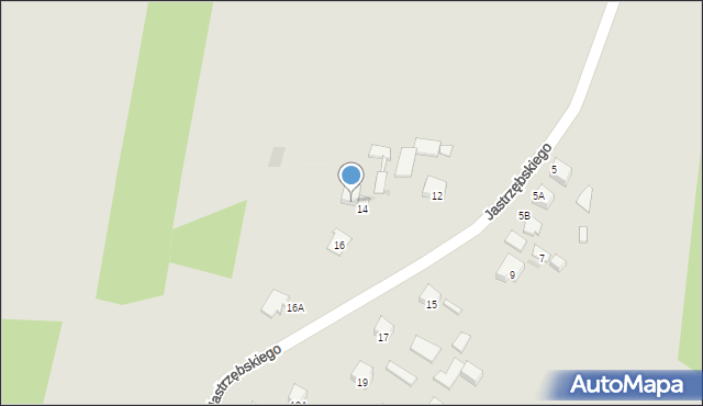 Radom, Jastrzębskiego Walentego, 14A, mapa Radomia