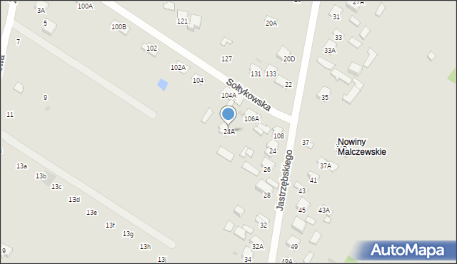 Radom, Jastrzębskiego Walentego, 24A, mapa Radomia