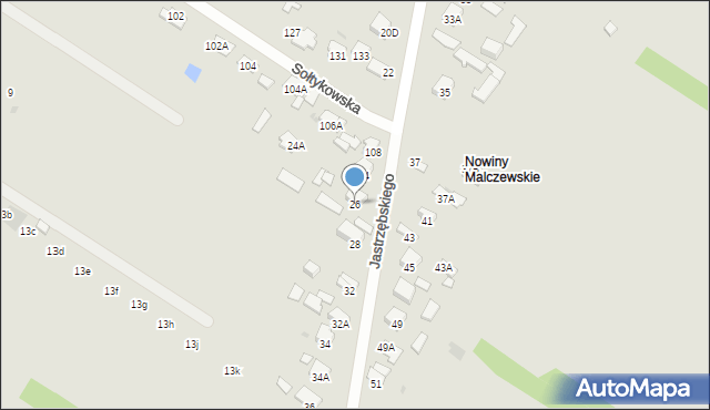 Radom, Jastrzębskiego Walentego, 26, mapa Radomia