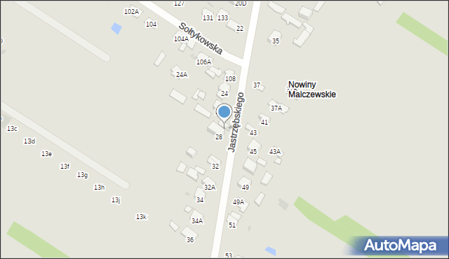 Radom, Jastrzębskiego Walentego, 28A, mapa Radomia