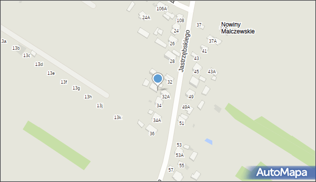 Radom, Jastrzębskiego Walentego, 32B, mapa Radomia