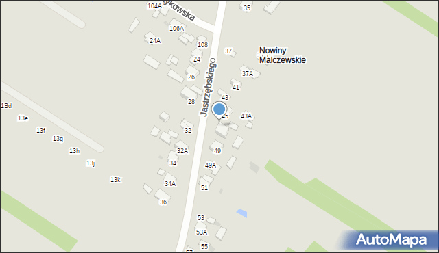 Radom, Jastrzębskiego Walentego, 47, mapa Radomia