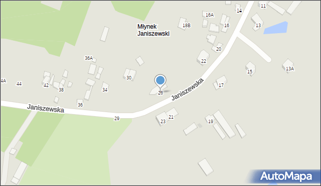 Radom, Janiszewska, 26, mapa Radomia