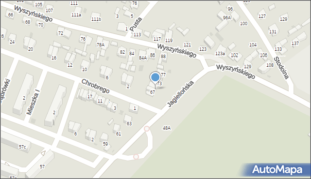 Radomsko, Jagiellońska, 69, mapa Radomsko