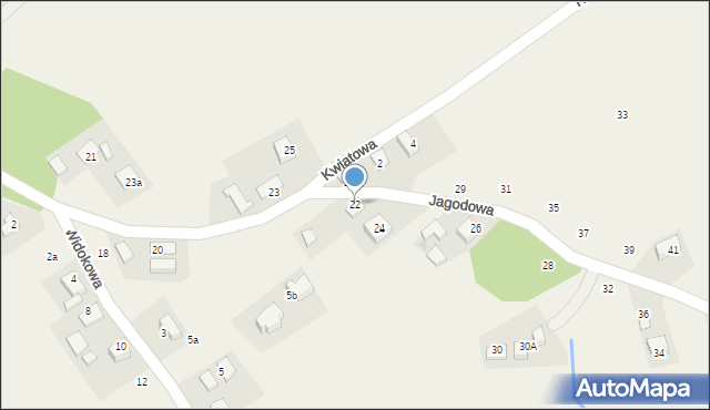 Radziszów, Jagodowa, 22, mapa Radziszów