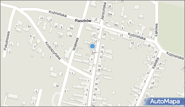 Raszków, Jarocińska, 10, mapa Raszków