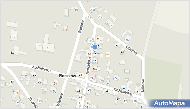 Raszków, Jarocińska, 25, mapa Raszków