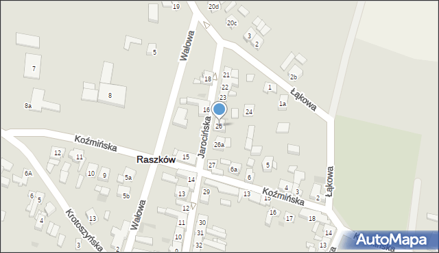 Raszków, Jarocińska, 26, mapa Raszków
