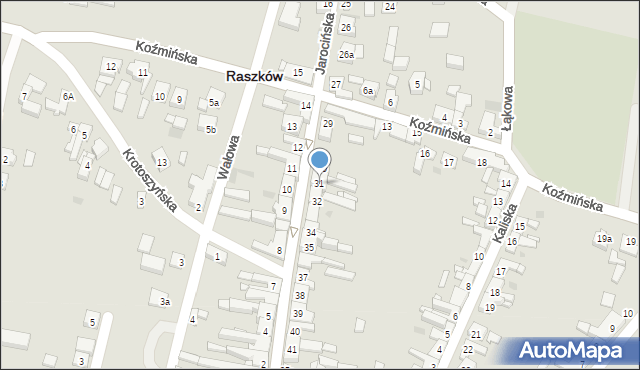 Raszków, Jarocińska, 31, mapa Raszków