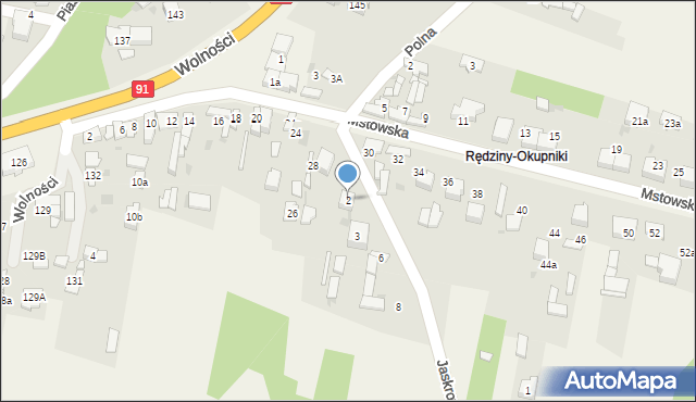 Rędziny, Jaskrowska, 2, mapa Rędziny