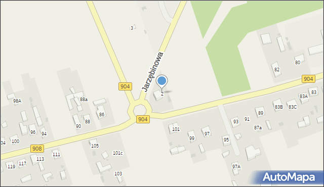 Rększowice, Jarzębinowa, 2, mapa Rększowice