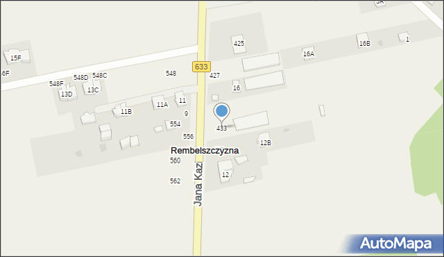 Rembelszczyzna, Jana Kazimierza, 433, mapa Rembelszczyzna