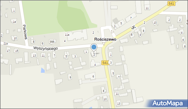 Rościszewo, Jana Pawła II, 2, mapa Rościszewo