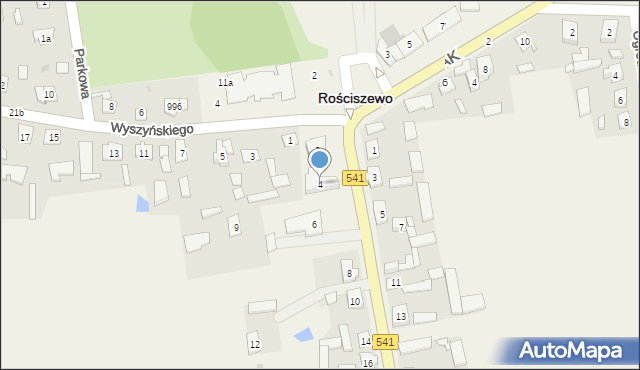 Rościszewo, Jana Pawła II, 4, mapa Rościszewo