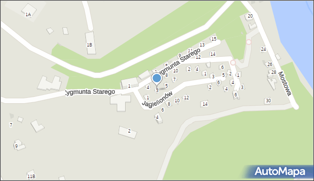 Różan, Jagiellonów, 3, mapa Różan