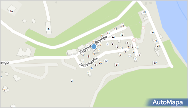 Różan, Jagiellonów, 5, mapa Różan