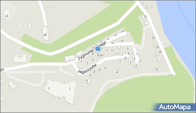 Różan, Jagiellonów, 7, mapa Różan