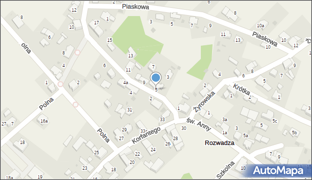 Rozwadza, Jasiońska, 5, mapa Rozwadza