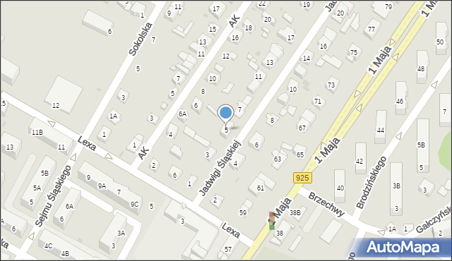 Ruda Śląska, Jadwigi Śląskiej, 5, mapa Rudy Śląskiej