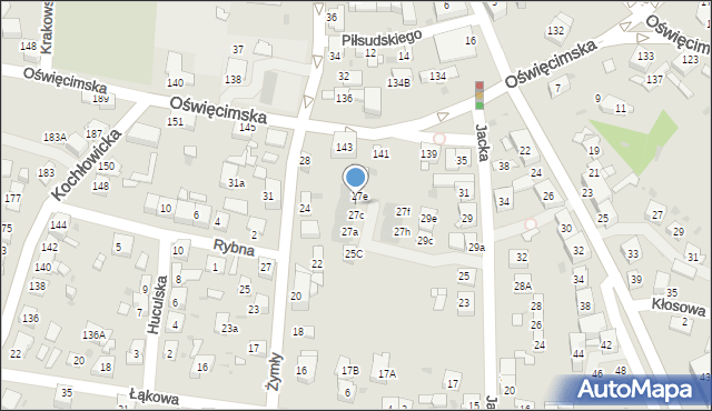 Ruda Śląska, Jacka, 27d, mapa Rudy Śląskiej