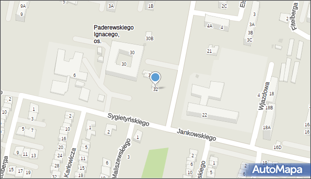 Ruda Śląska, Jankowskiego Alojzego, 32, mapa Rudy Śląskiej
