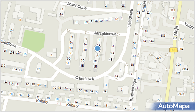 Ruda Śląska, Jarzębinowa, 1C, mapa Rudy Śląskiej