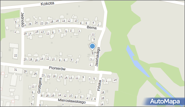 Ruda Śląska, Jasińskiego Jakuba, 5, mapa Rudy Śląskiej