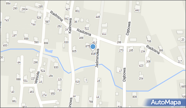 Rybarzowice, Jaśminowa, 816, mapa Rybarzowice