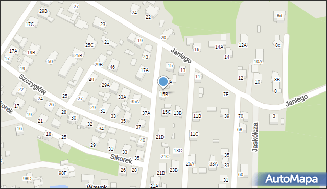 Rybnik, Janiego Leopolda, kpt., 15B, mapa Rybnika