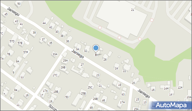 Rybnik, Janiego Leopolda, kpt., 30, mapa Rybnika