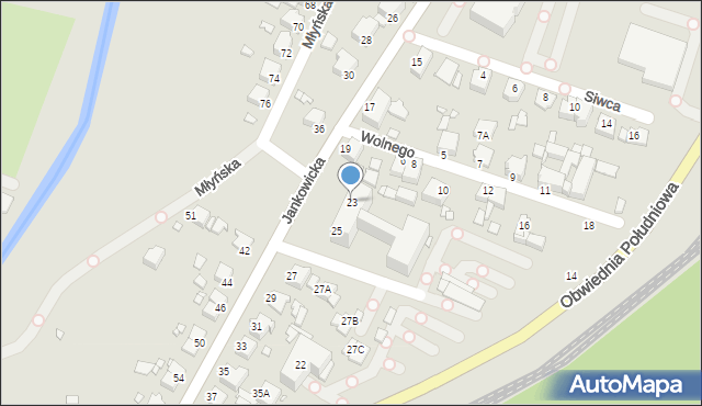 Rybnik, Jankowicka, 23, mapa Rybnika