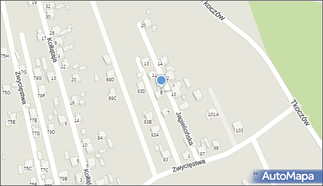 Rybnik, Jagiellońska, 9, mapa Rybnika