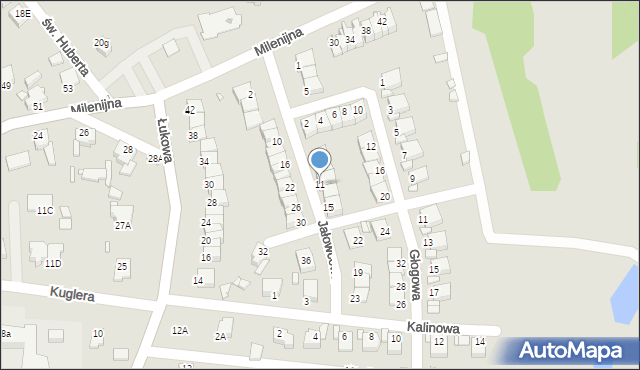 Rybnik, Jałowcowa, 11, mapa Rybnika