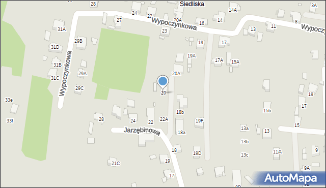 Rybnik, Jarzębinowa, 20B, mapa Rybnika