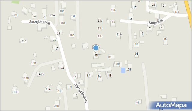 Rybnik, Jarzębinowa, 8D, mapa Rybnika