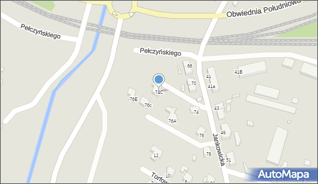 Rybnik, Jankowicka, 74C, mapa Rybnika