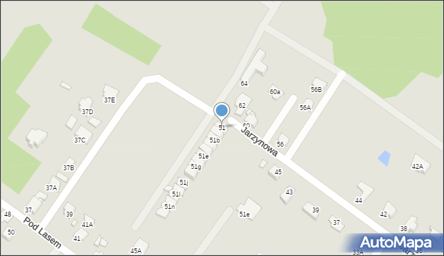 Rybnik, Jarzynowa, 51, mapa Rybnika