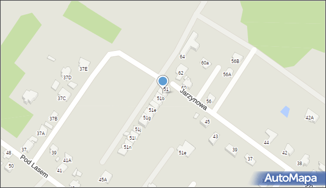 Rybnik, Jarzynowa, 51a, mapa Rybnika