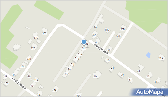 Rybnik, Jarzynowa, 51b, mapa Rybnika