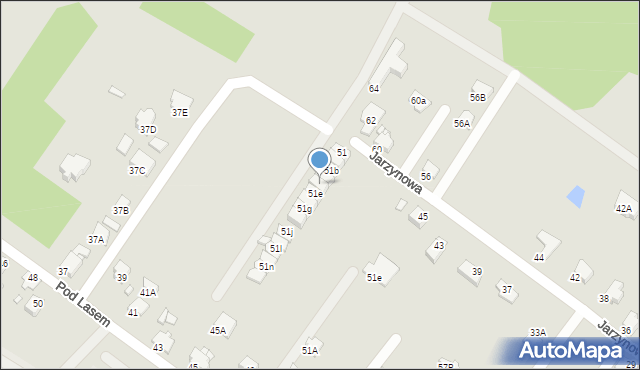 Rybnik, Jarzynowa, 51d, mapa Rybnika