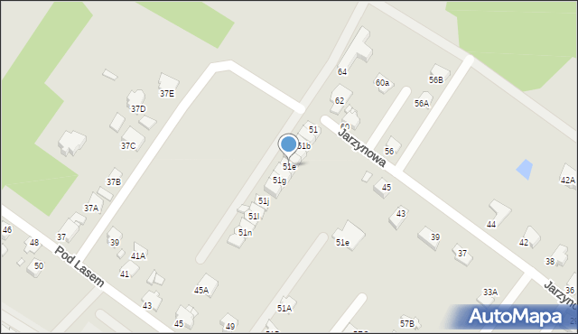 Rybnik, Jarzynowa, 51e, mapa Rybnika