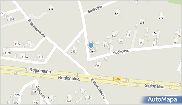 Rybnik, Jaśminowa, 107, mapa Rybnika