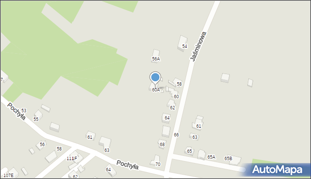 Rybnik, Jaśminowa, 60A, mapa Rybnika