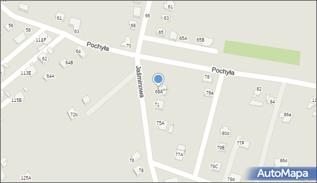 Rybnik, Jaśminowa, 69A, mapa Rybnika