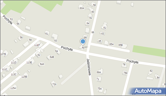 Rybnik, Jaśminowa, 70, mapa Rybnika